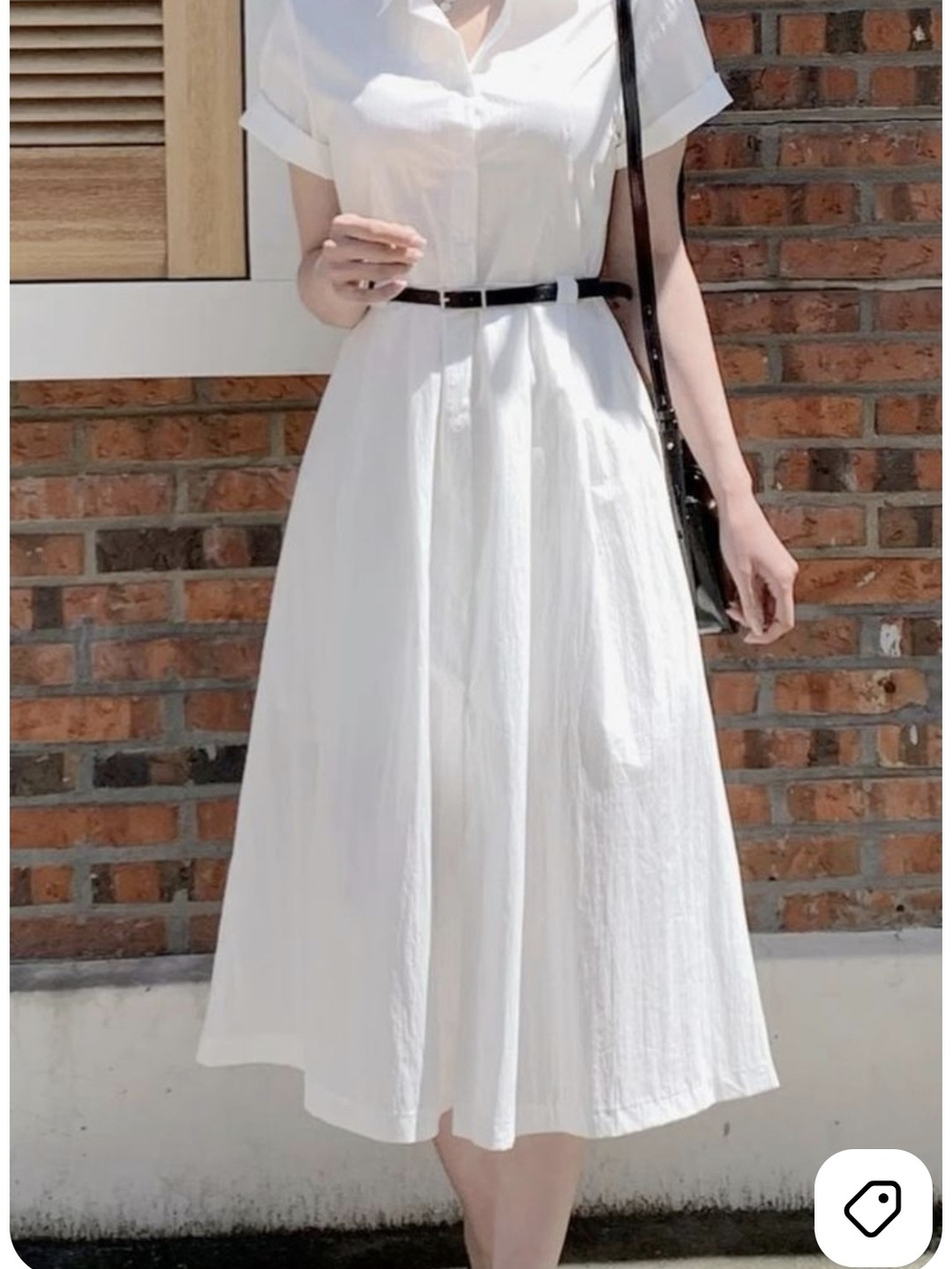 Nicole Miller White A-Line Midi Skirt Dress